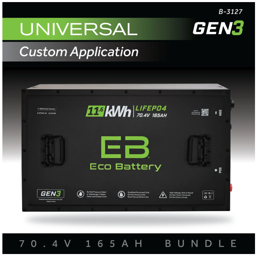 70V 165AH BATTERY BUNDLE / UNIVERSAL - DIY