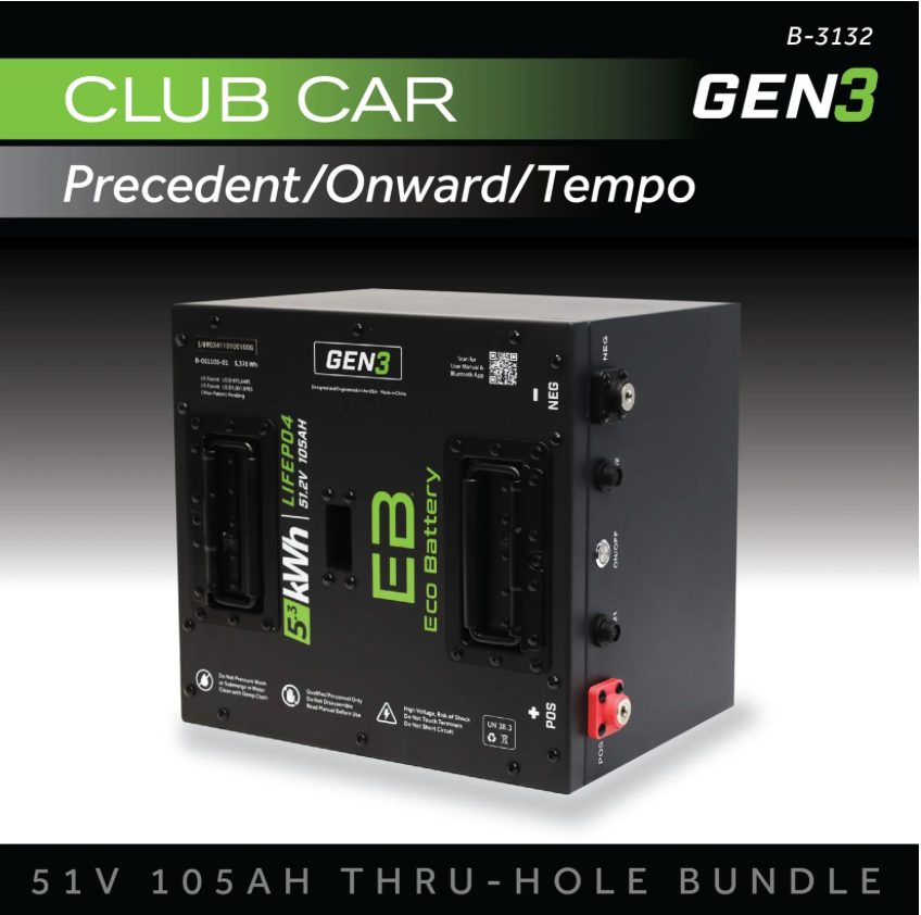 Club Car Tempo Thru-Hole EcoBattery 48v 105AH